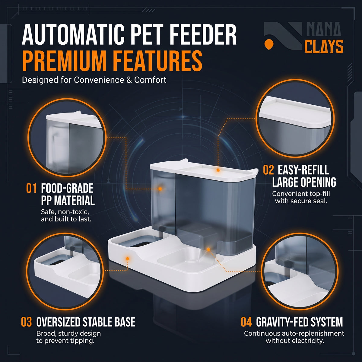 Automatic Cat Food and Water Dispenser