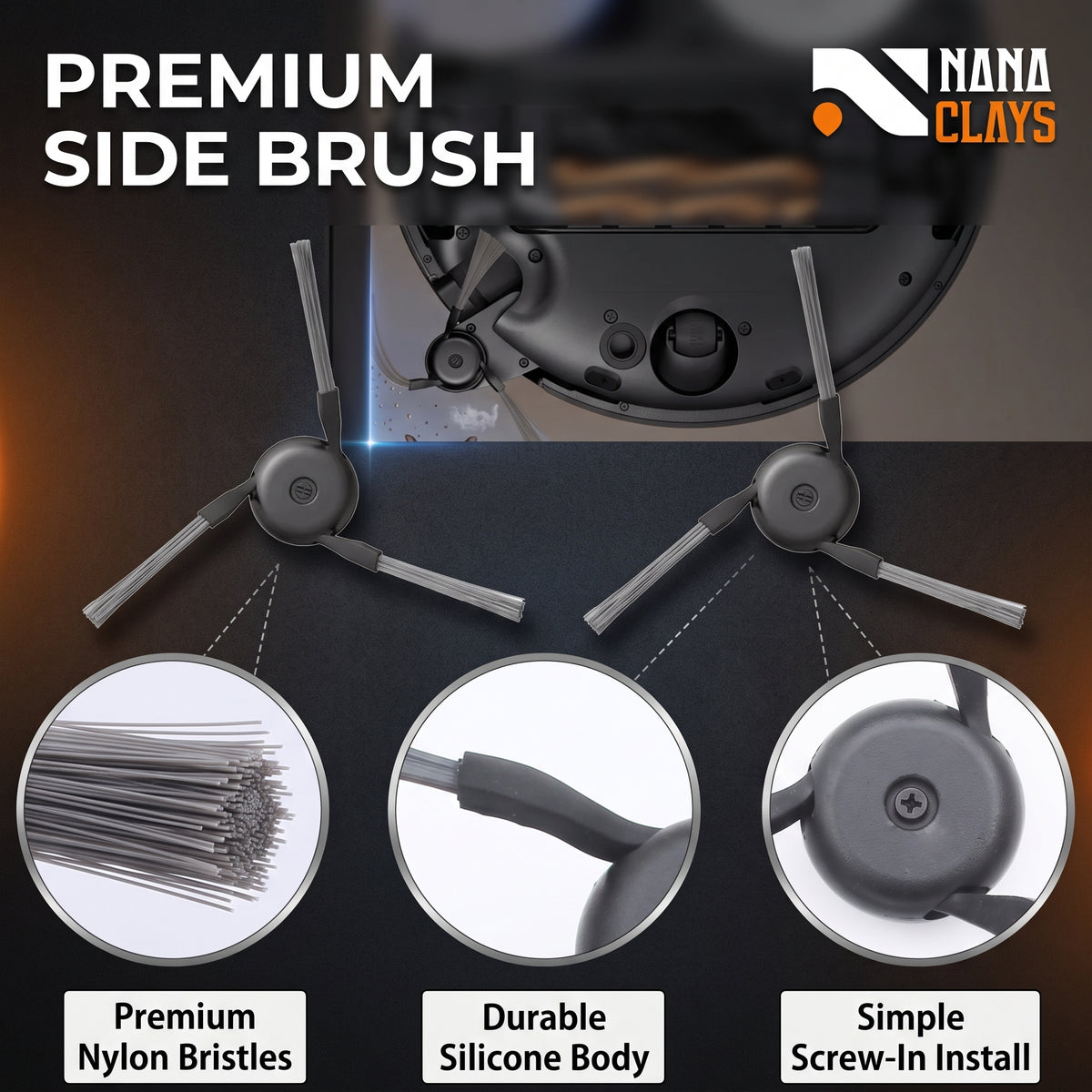 Side Brushes for robot cleaner